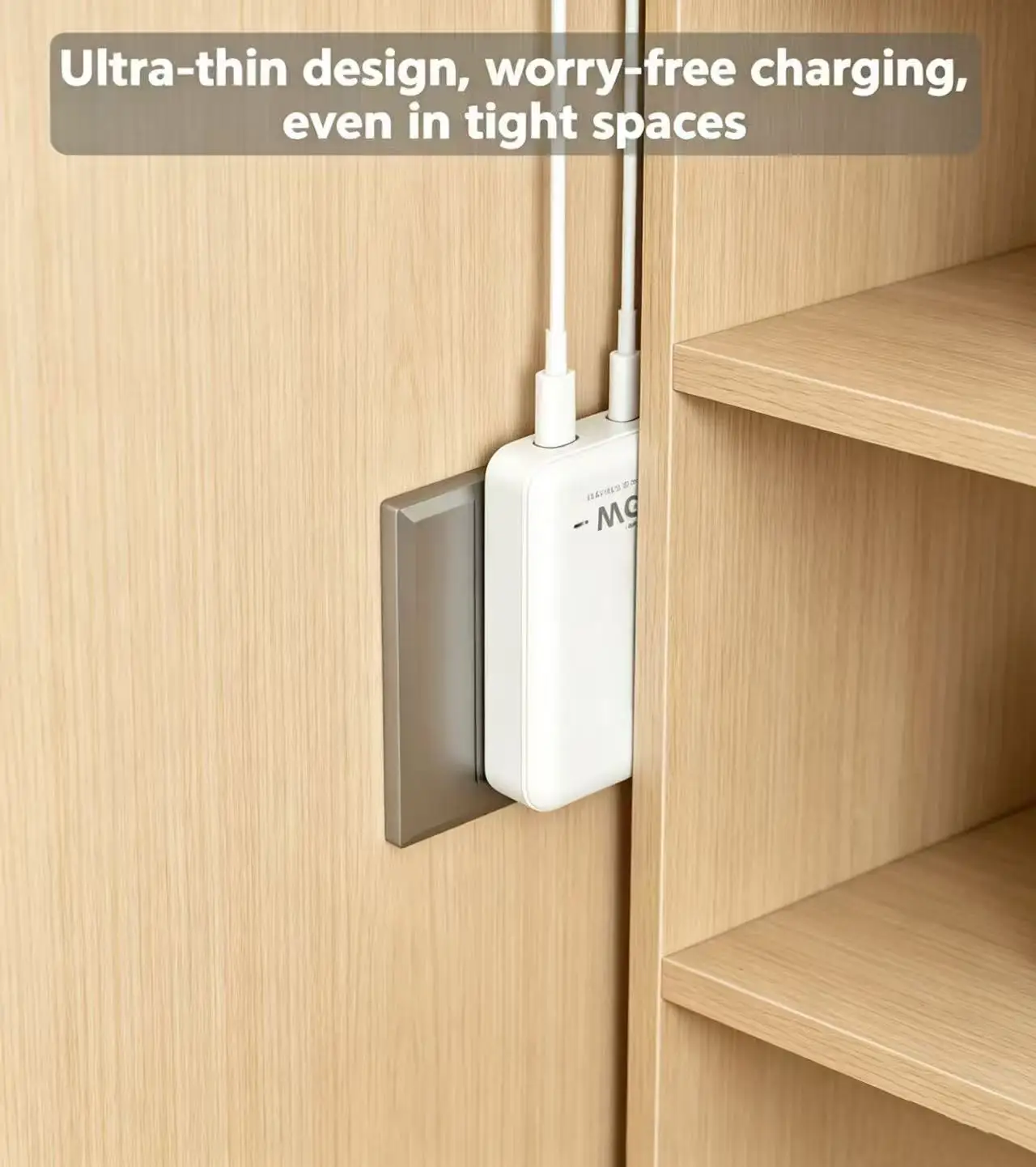 65W GaN 2Port Charger: Foldable US Plug, Detachable EU/UK/AU Plugs, Fast Charging for IPhone16/17 Series, iPad, AirPods Samsung