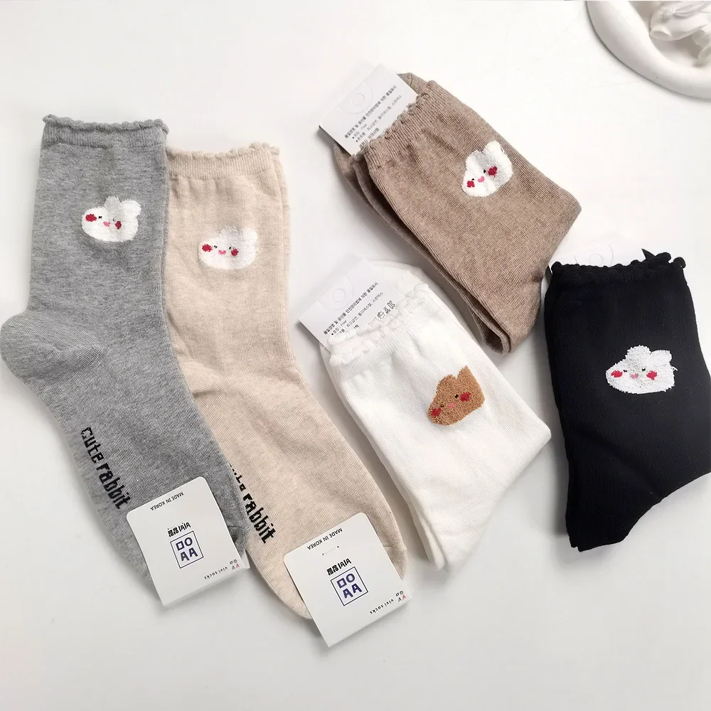 جديد الكرتون أنيقة سيدة أرنب المرأة لطيف الجوارب القطنية المتناثرة نمط الجدة تنفس سوكس هدايا عيد الميلاد #1