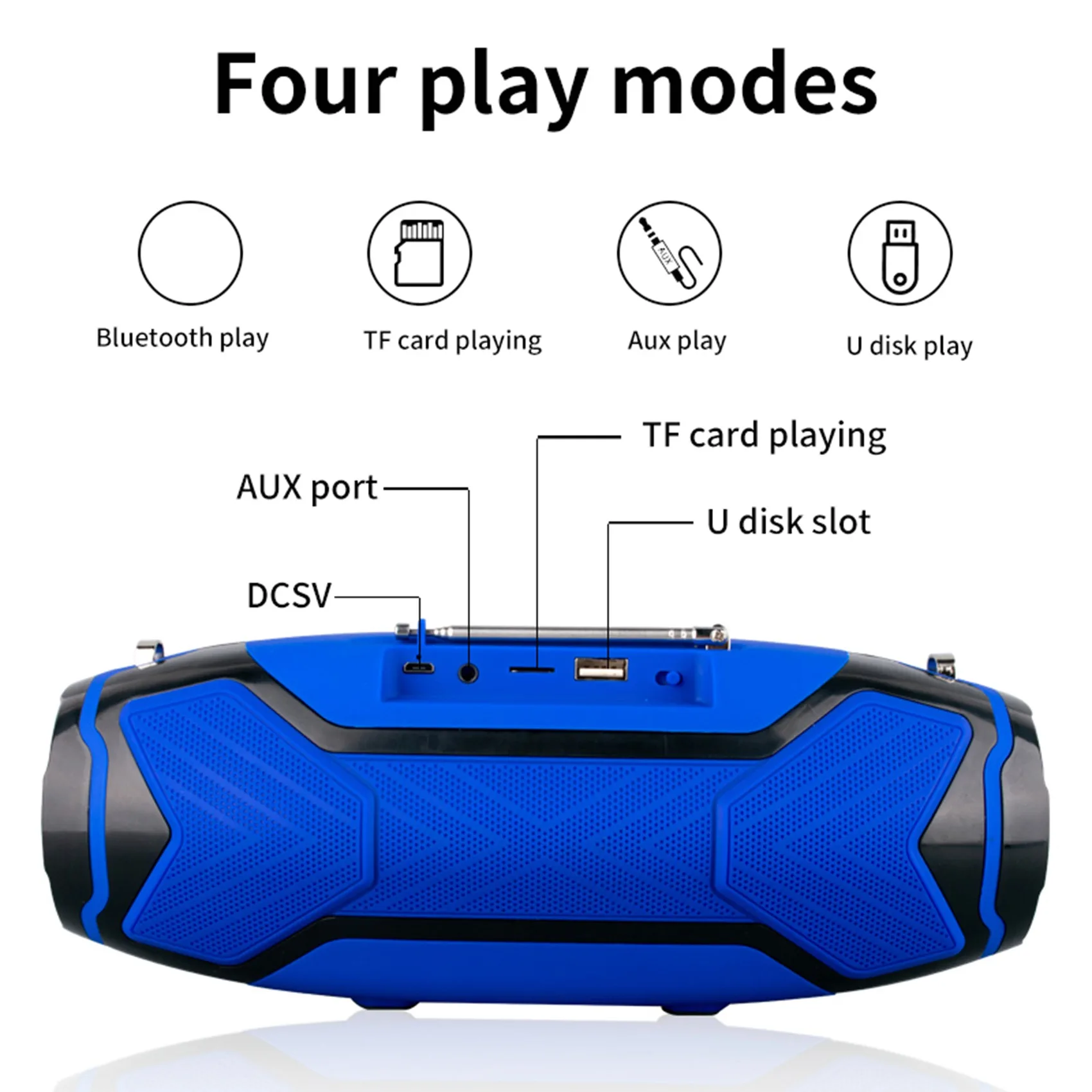 

Efficient 40W Bluetooth Speakers for PC Computer Music Center Radio(Blue)