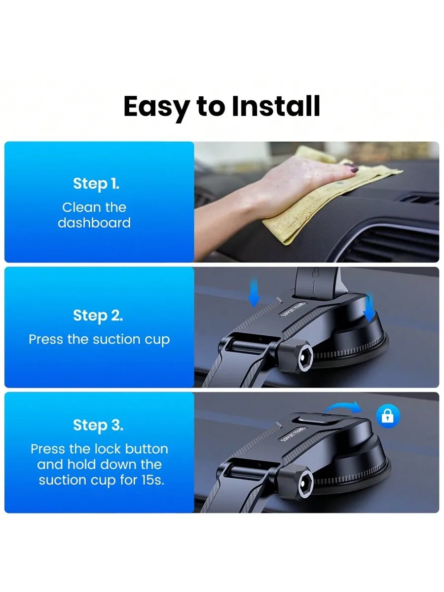 

Car Dashboard Phone Holder Adjustable Horizontal Vertical Mount For All Smartphones