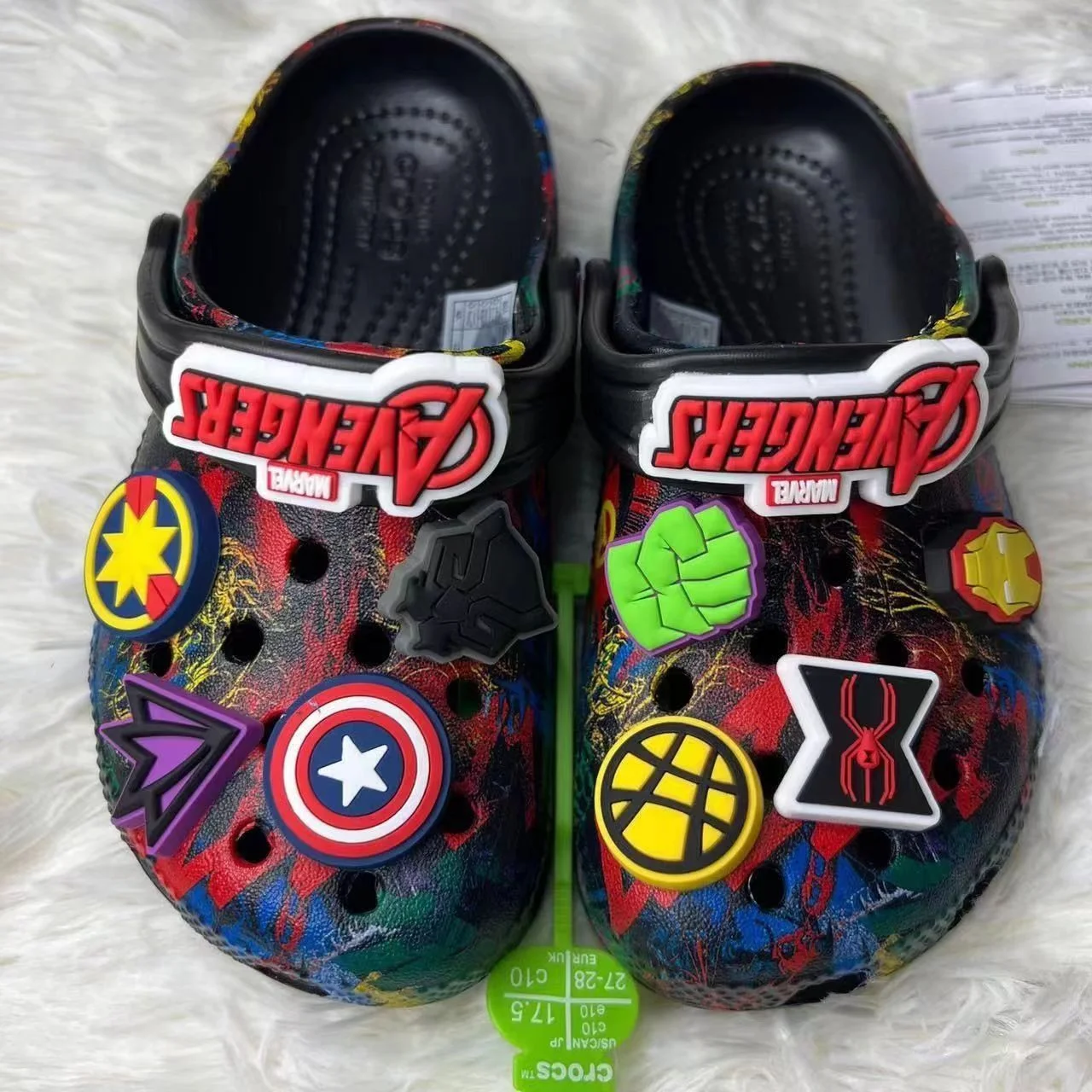 Miniso Marvel Slippers Iron Man Captain America Hulk Cartoon Pattern Hole Sandals Slippers Disney Fashion Anime Home Beach Shoes