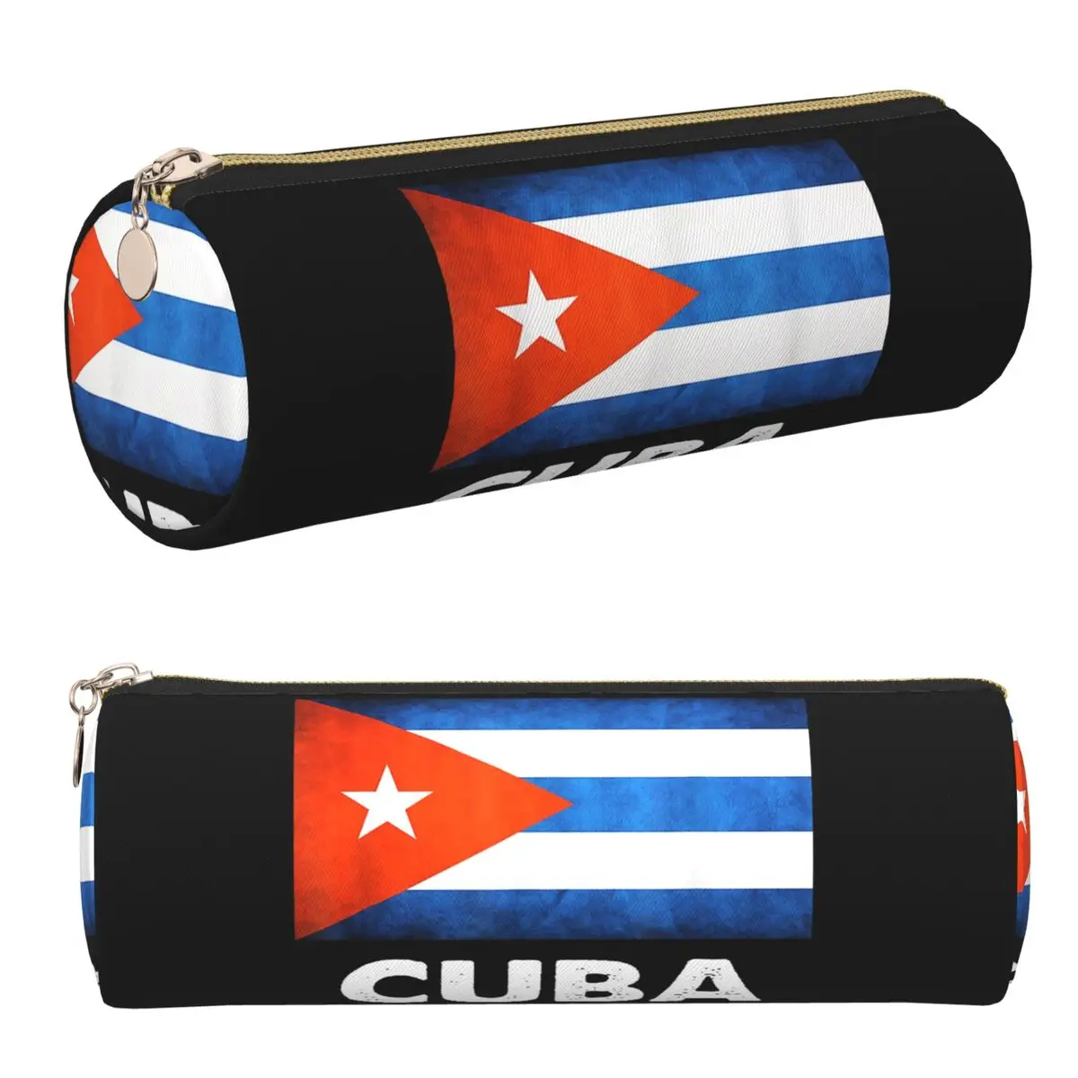 Federmäppchen mit kubanischer Flagge, Stifthalter, zylindrische Stiftbox, Bleistiftbeutel für Jungen und Mädchen, Schreibwaren