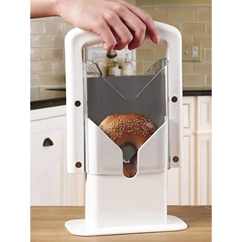 New Original Bagel Guillotine Universal Slicer With Stainless Steel Blade Bread Cake Buns Toast Cutter Kitchen Accessories