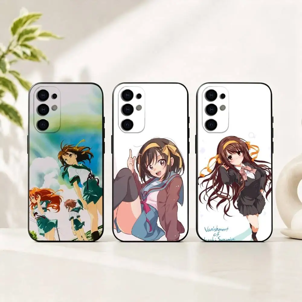 Melancholy Haruhi Suzumiya gift Phone Case For Samsung S25,S24,S21,S22,S23,S30,Ultra,S20,Plus,Fe,Lite,Note,10,Black Cover