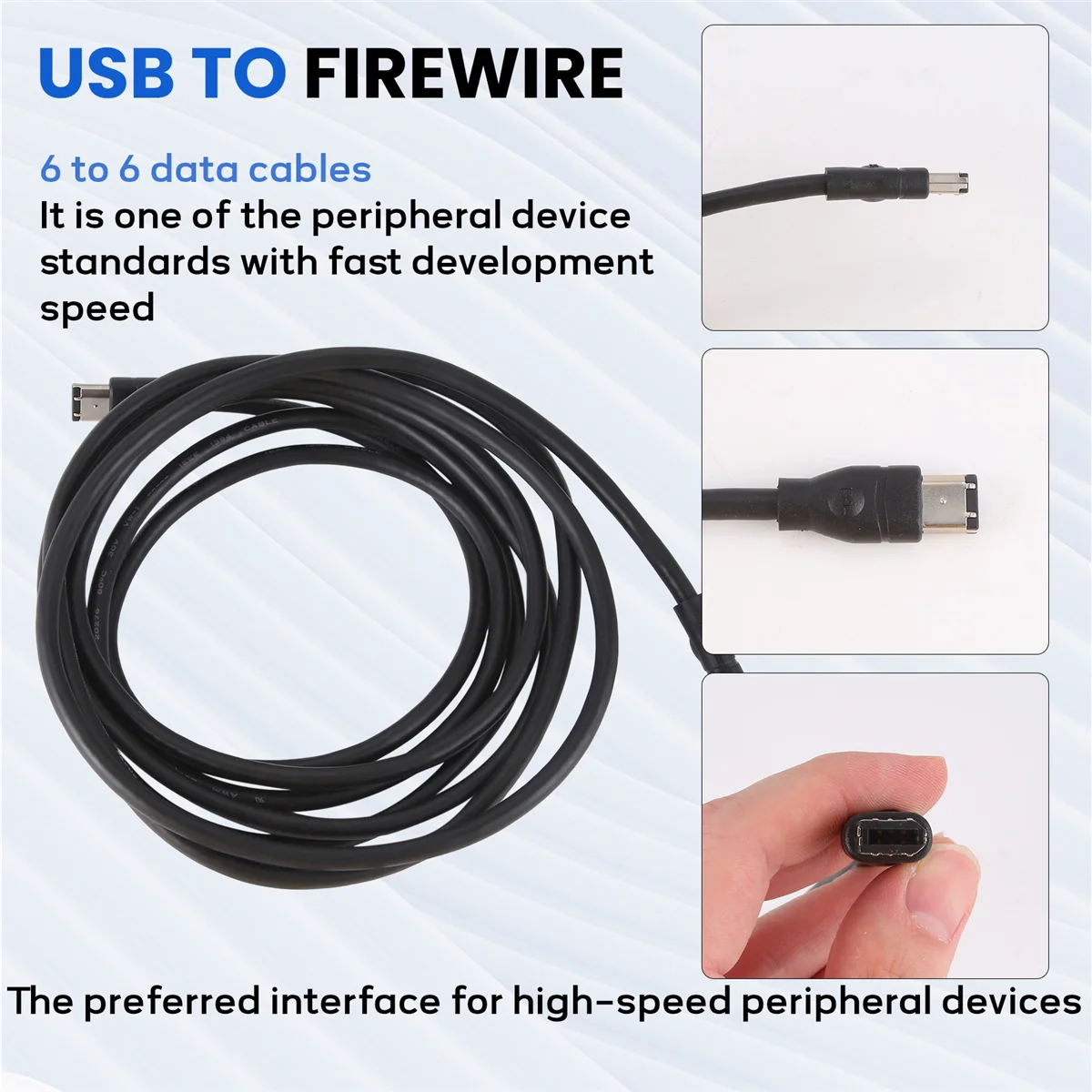 N35R_DURABLE Black IEEE 1394 Firewire 400 to Firewire 400 Cable,6 Pin Male - 10 FT