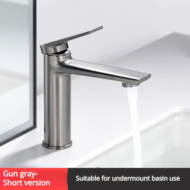 Basin Hot And Cold Water Sink Faucet Gold Bathroom Washbasin Single Hole Faucet Bass Chrome Plated Tall Short Model image 3