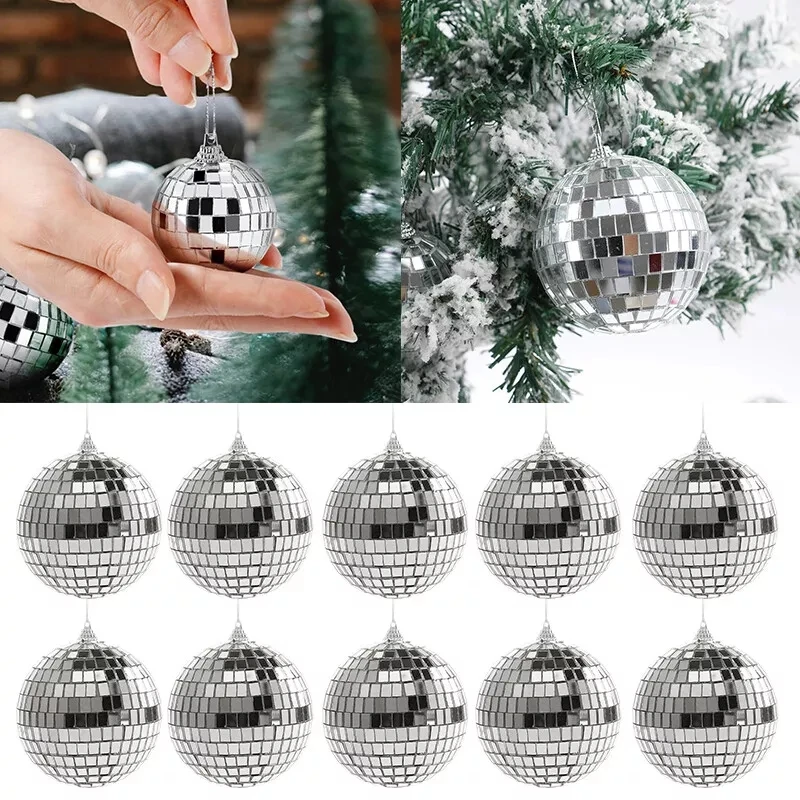 New Mirror Disco Ball Stage Light Rotating Glass Ball Big Party Decorations Bar DJ Lighting Reflection Colorful Mirror Ball