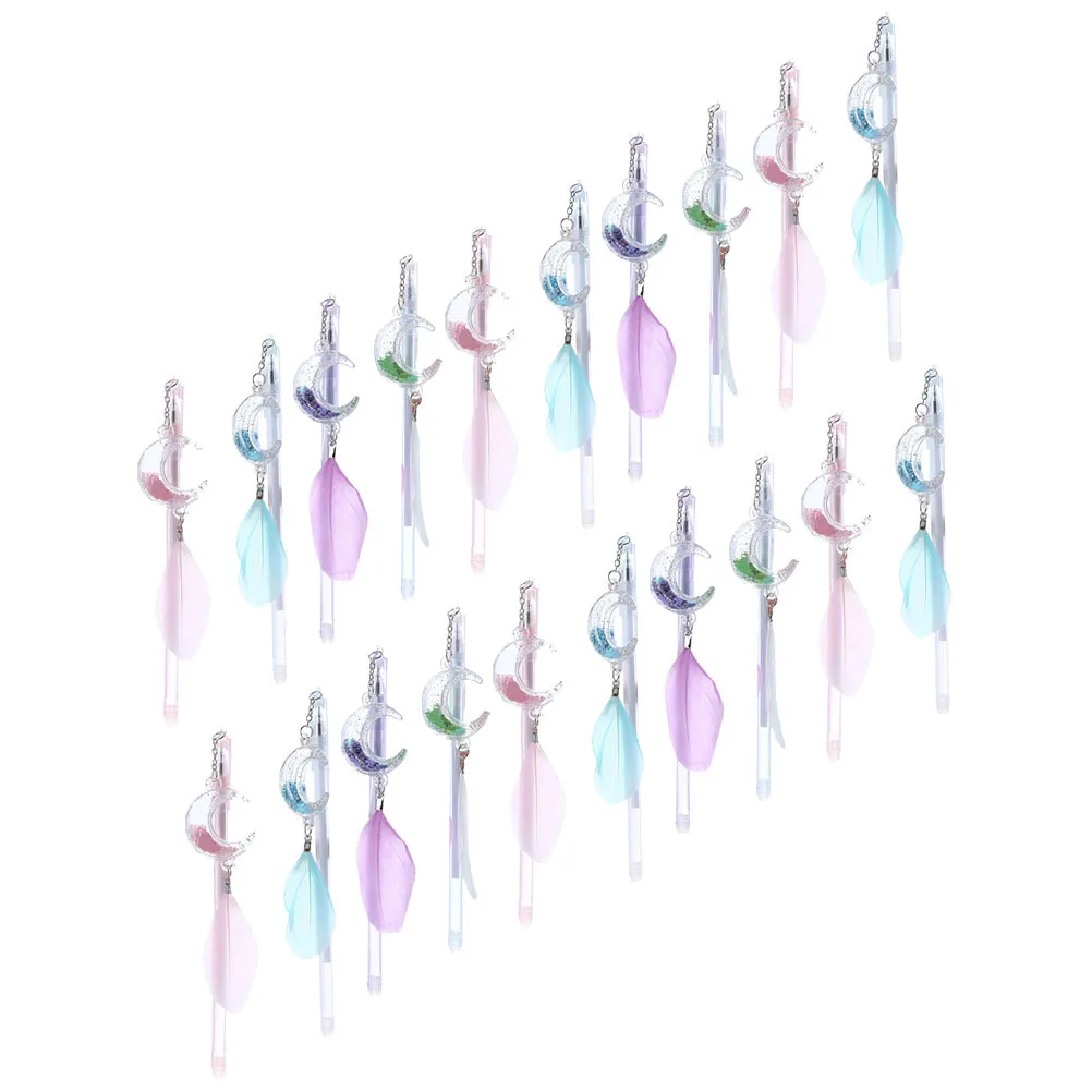 

20Pcs Gel Ink Pens Romantic Pendant Hanging Smooth Writing Gel Pens for Office School Students Stationery Supplies