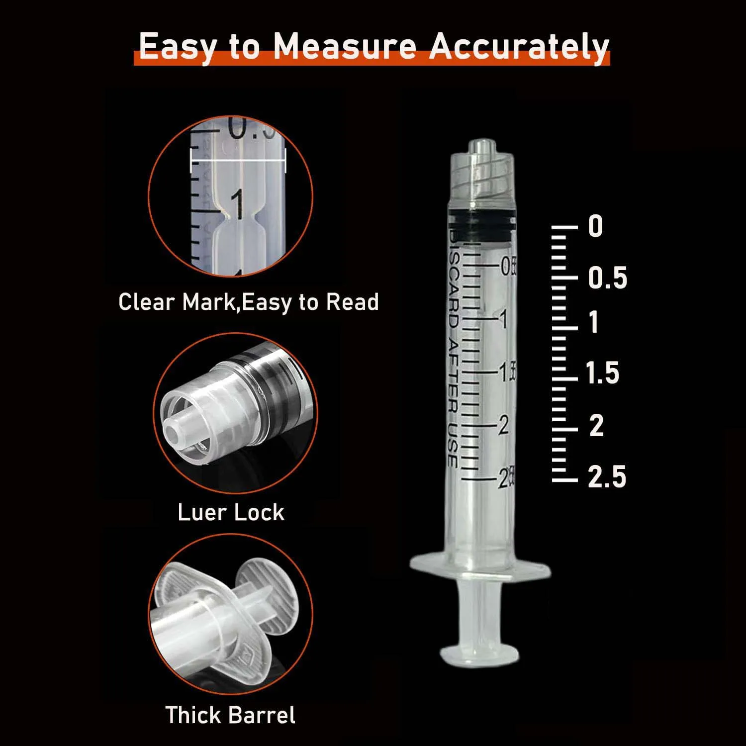 20 عبوة من محاقن قفل Luer للاستعمال مرة واحدة سعة 2 مل مع 23Ga محكمة الغلق بشكل فردي معبأة لخراطيش إعادة تعبئة السوائل لقياس الحيوانات الأليفة