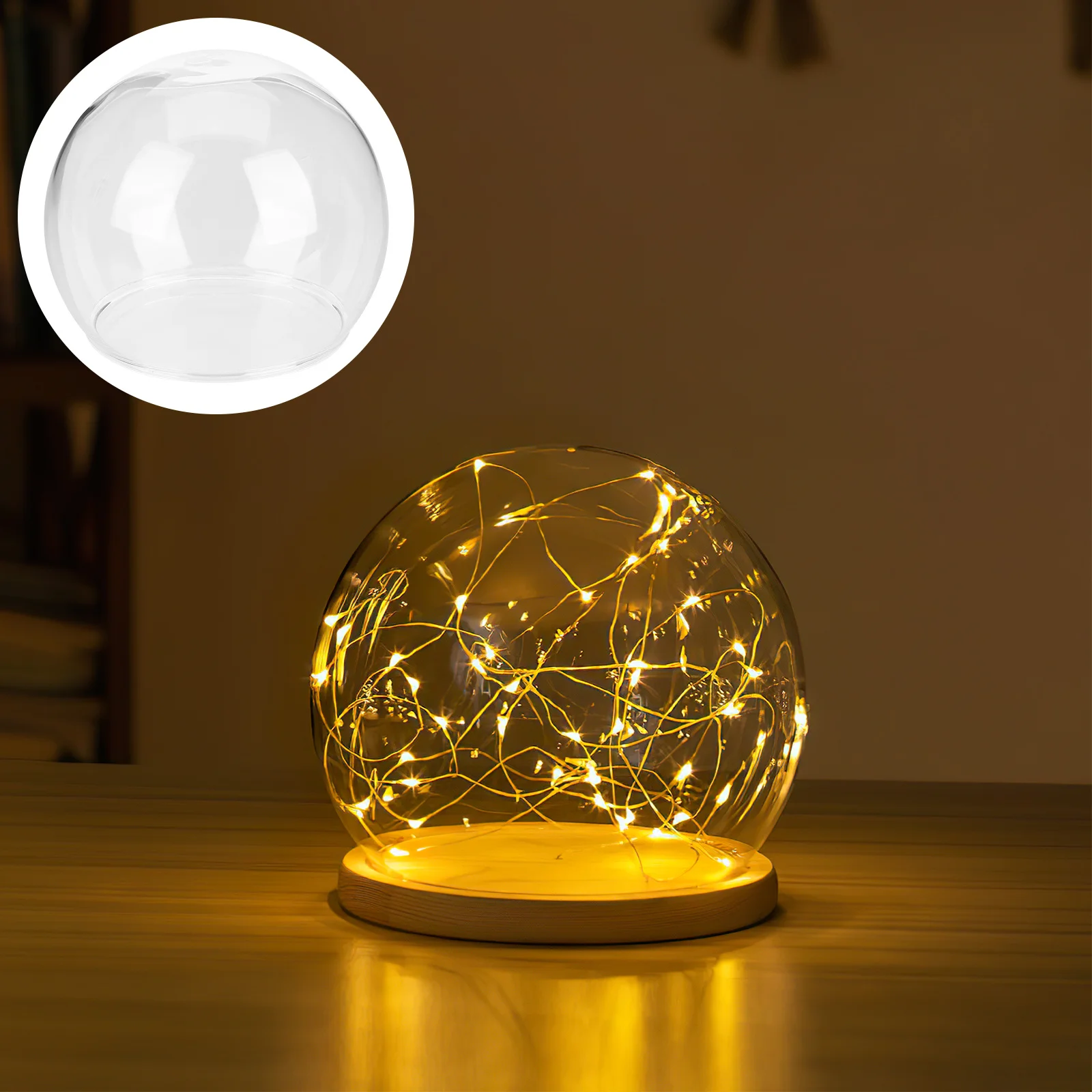 

2Pcs Glass Cover Immortal Flower Cover Simple Preserved Flower Glass Dome Room Gift Room Gift Micro-Landscape Supply