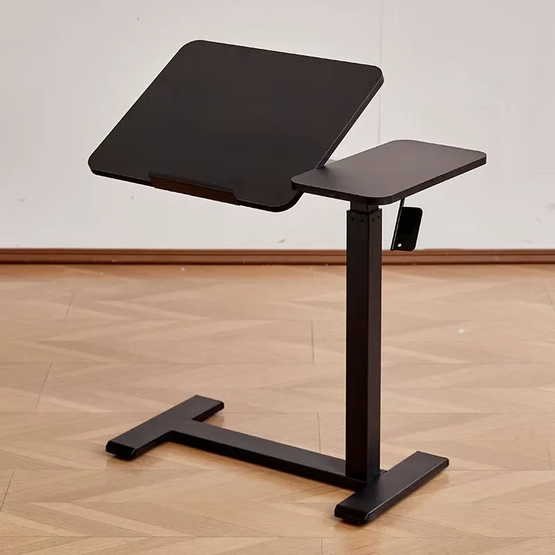 Pneumatic Hydraulic Lifting Table Flippable Computer Desk Standing Workbench Floor Movable Lifting Bedside Table