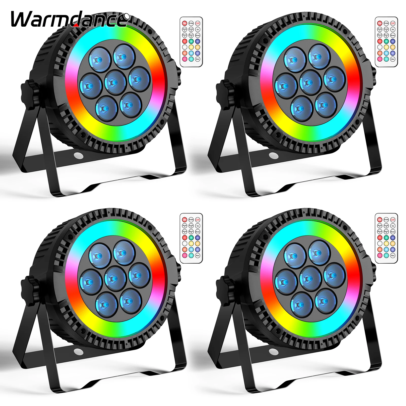 4PCS LED Par Light Stage Light Effect Projector DJ Light with Remote control for Disco Dance Hall Party Bar Performance