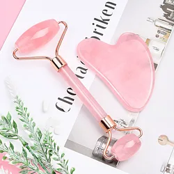 2PCS Face Roller Massager Tool Gouache Scraper Gua Sha Tool Gousha Stone for The Face Gua Sha Visage LBHL07