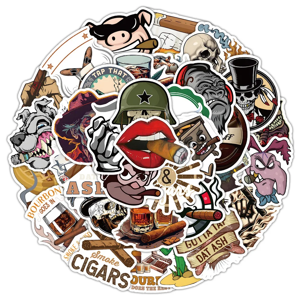 

10/30/54PCS Personalized Cool Smoking Stickers Funny Creative Graffiti Waterproof Decal Decals for Skateboard Motorcycle Helmet