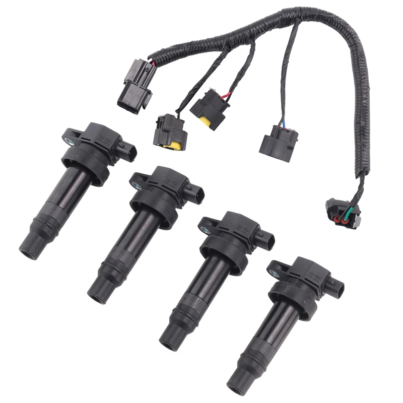 4Piece 27301-2B010 Ignition Coil With Line High Performance Coil Assembly For Hyundai Elantra IX35 IX20 I30 Kia Soul Ceed