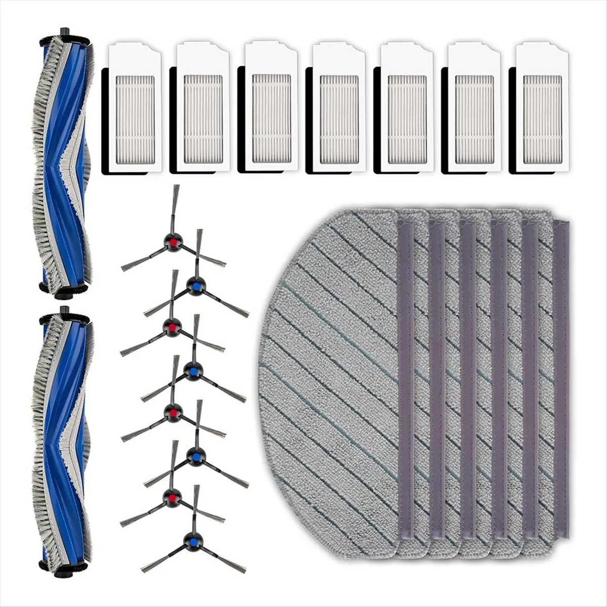 For N20 Plus/ N20 Robotic Vacuum Cleaner Roller Brush Side Brushes HEPA Filters Mop Pads Set