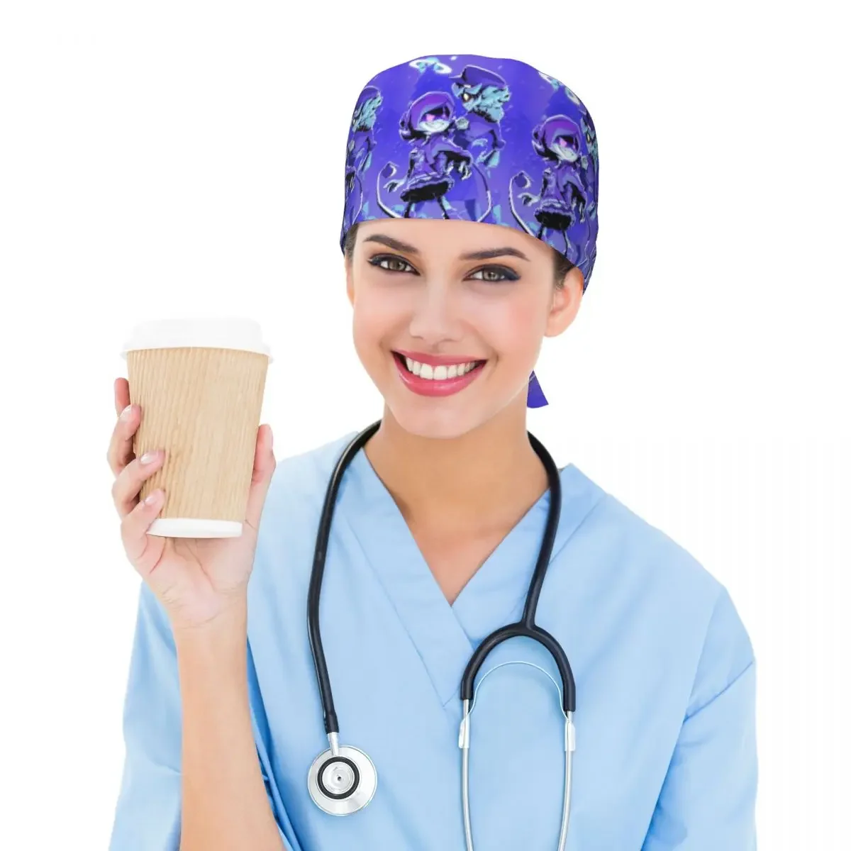 Murder Drones Game Scrub Hat Doctor Working Surgical Cap Men Women Adjustable Nursing Caps for Dentist