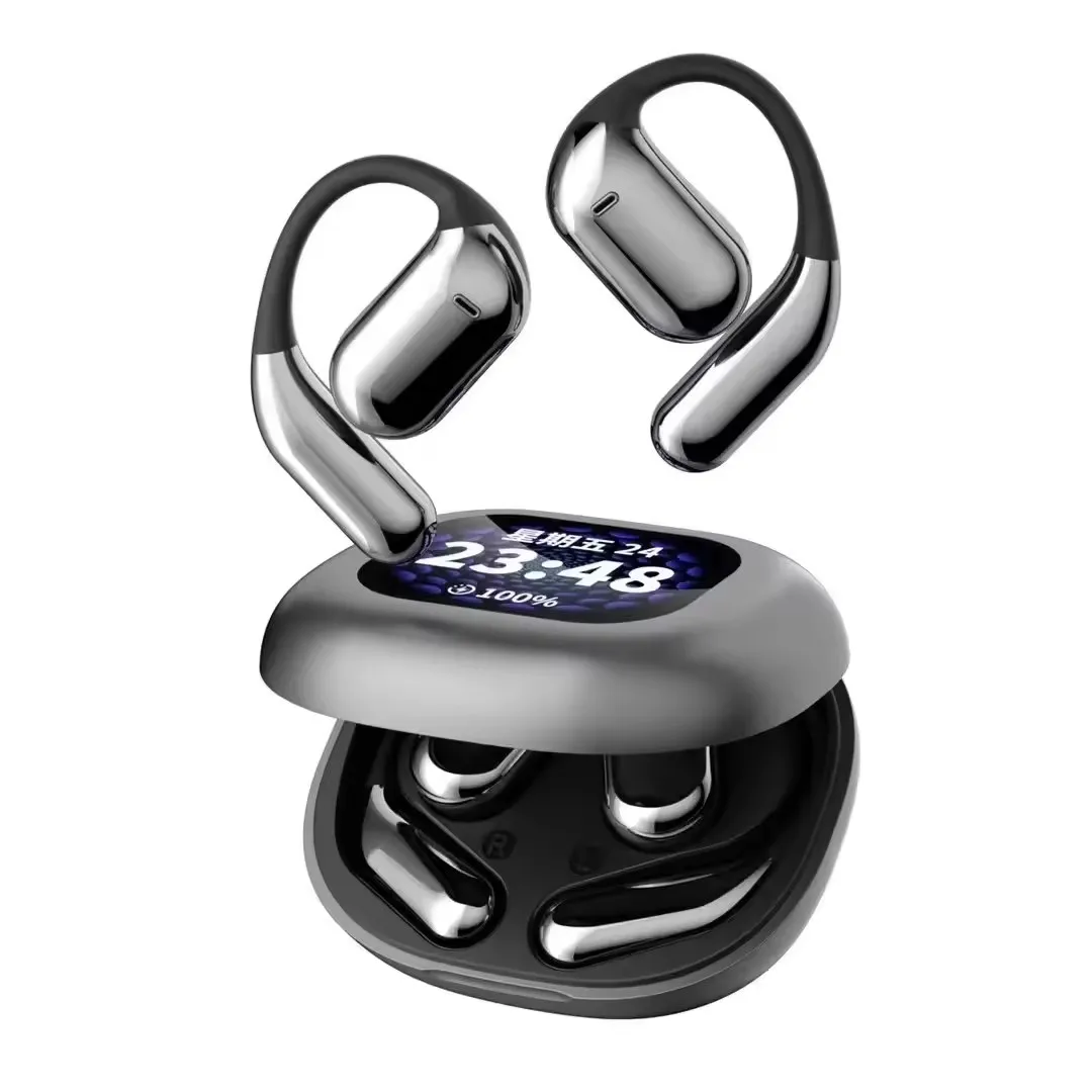 

Wholesale OWS Wireless Noise Cancelling Tws Air Earphones And Headphones Open Earhook Sports Headset With Big LCD Screen Display