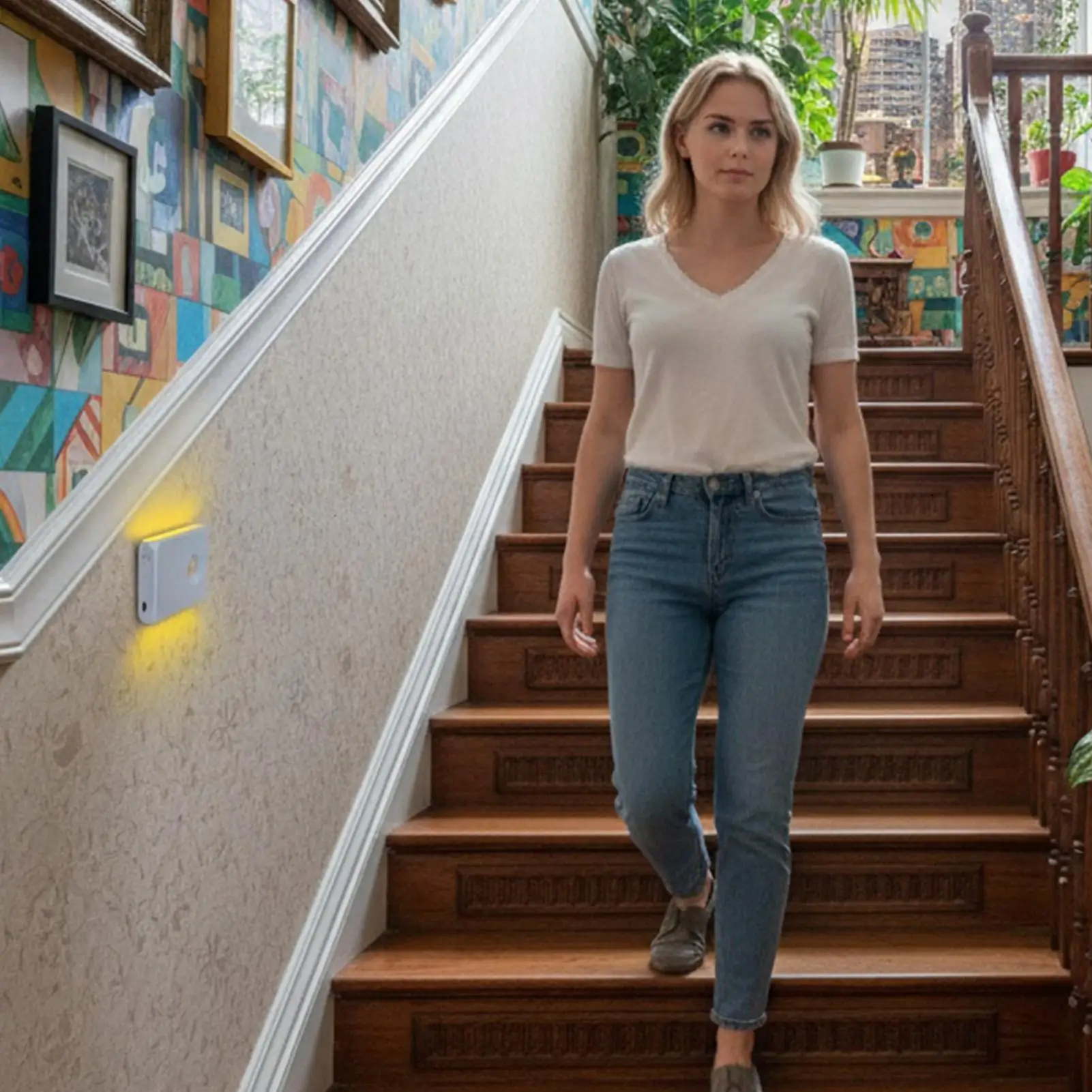 

Светильники с датчиком движения для лестниц, 2 шт., перезаряжаемая лампа с датчиком движения, портативный светильник для лестниц для использования в помещении, дома, ванной комнате, шкафах