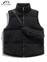 Solid Color Jacket Winter Warm Waistcoat Outwear Windbreaker Clothing Cotton Vest Jacket Men New Puffer Sleeveless Coats Mens