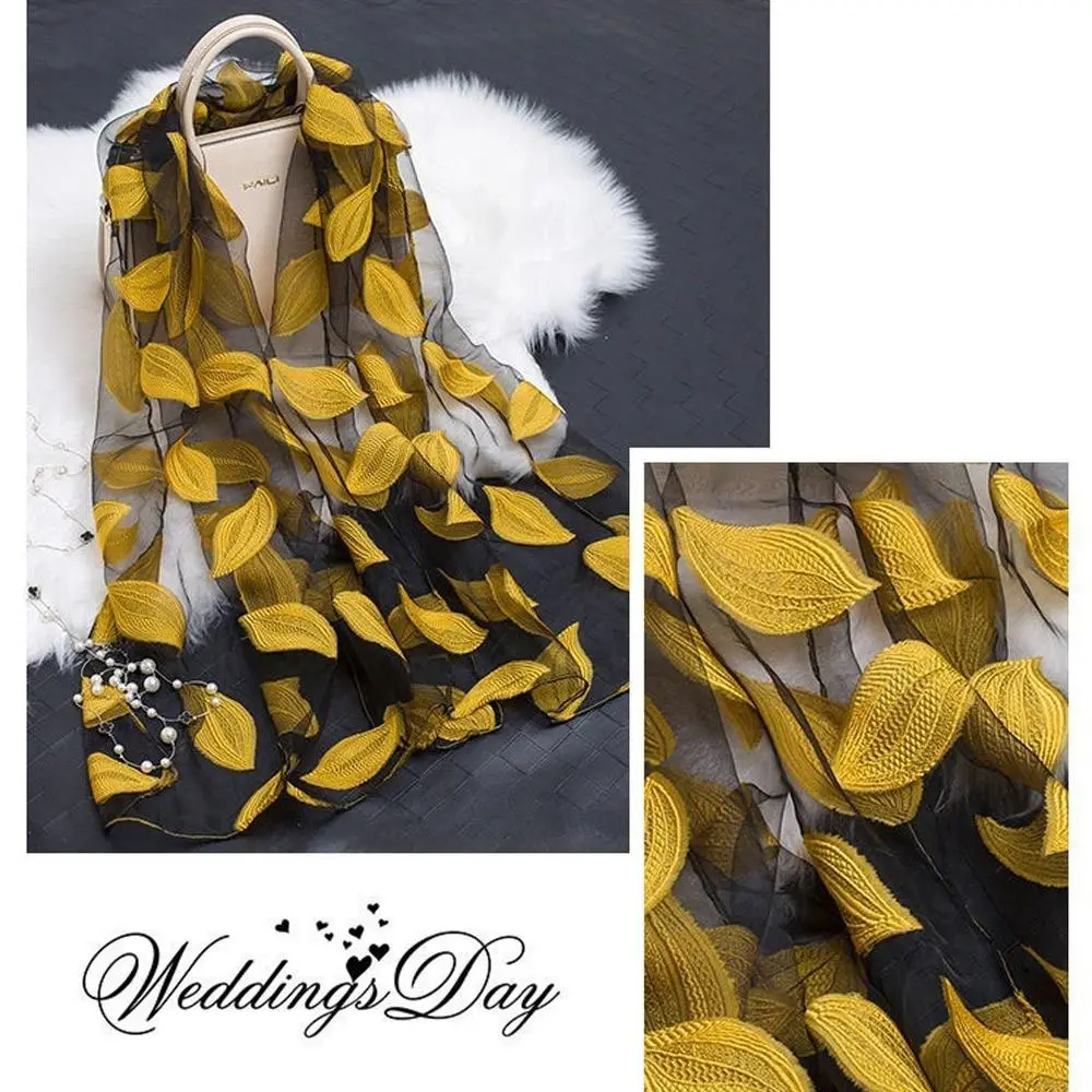 Summer Lightweight Silk Scarf Organza Gauze Breathable Sheer Wrap Soft Pashmina Women