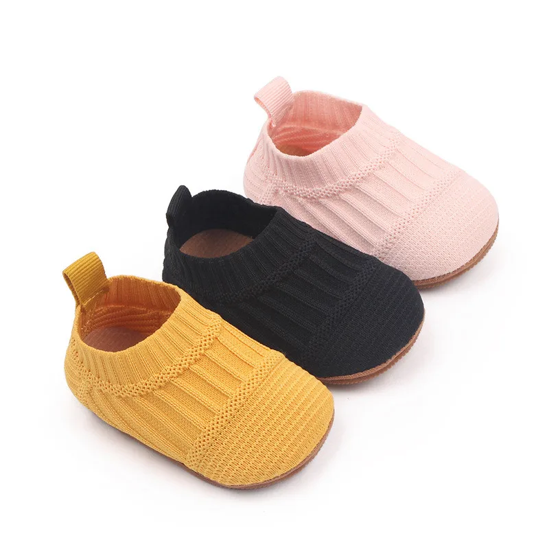 Zapatos de calcetines para bebé, niño y niña, suela de goma suave, zapatillas informales para recién nacidos de 0 a 18 meses