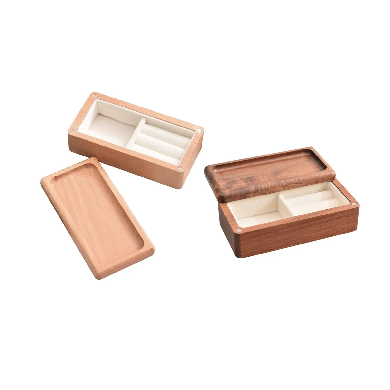 

Jewelry Box Desktop for Women Lady Wooden Ring Tray Travel Home Organization Holder Trinket Box for Earrings Bracelets Necklaces