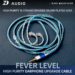 ND-cable Chapado en plata de dieciséis hilos para auriculares, cable de equilibrio 3,5, grado de fiebre 2,5, cable de bricolaje, cable de actualización 2pin0.75