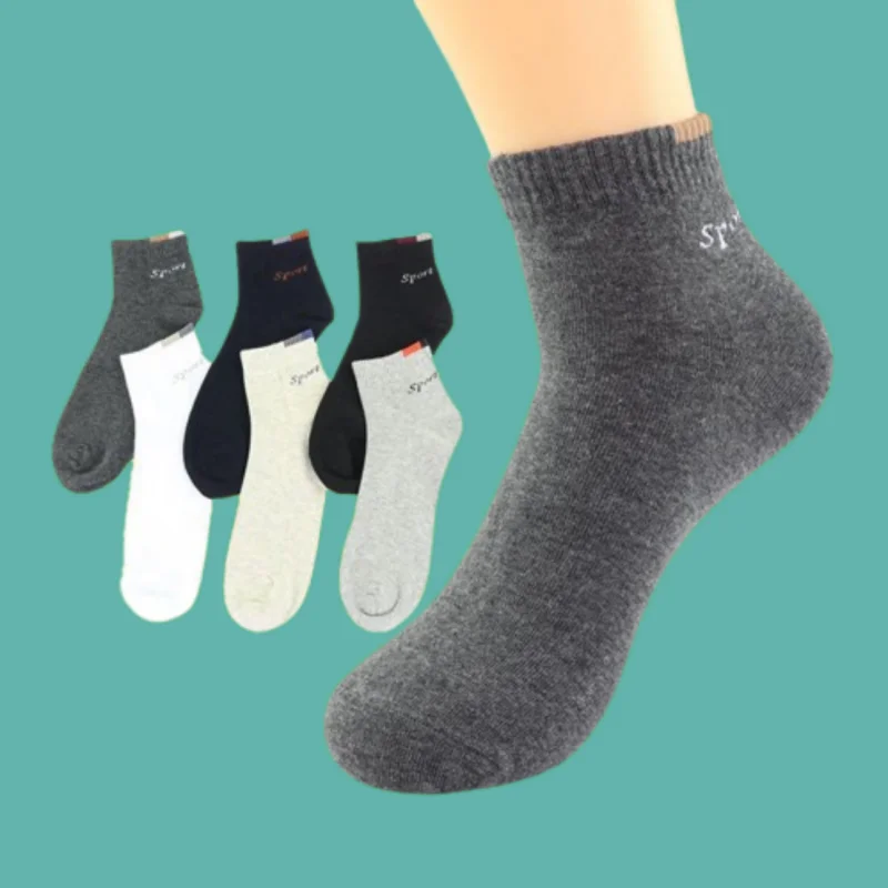 6/12 Pairs New Sweat-absorbent Student Socks Men's Breathable Sports Socks Summer Thin Cotton Comfortable Cotton Short Socks