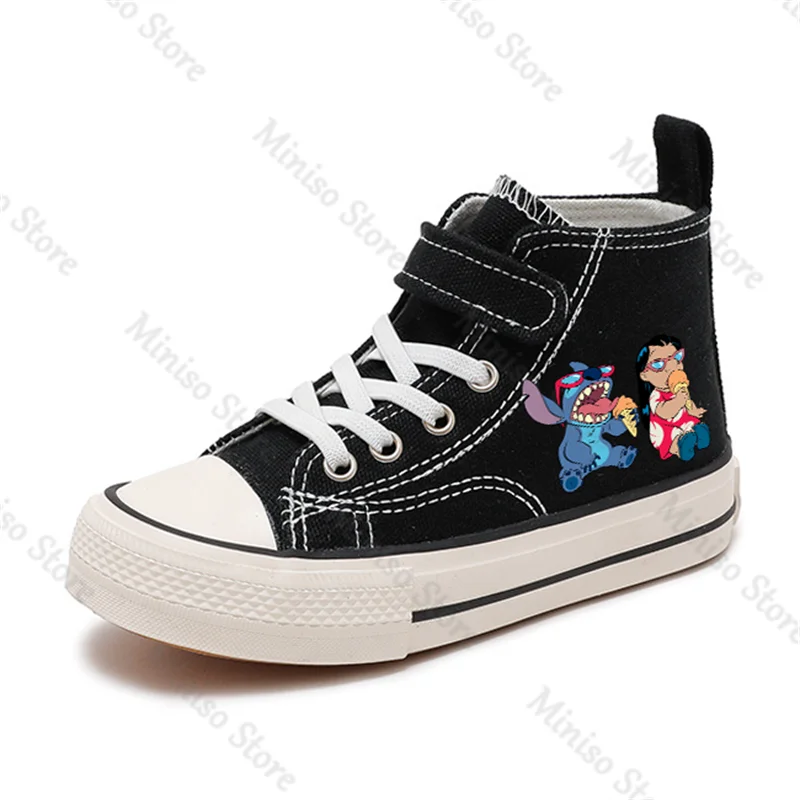 Canvas Children Print summer Sport Boys Tennis Shoes Kids Girls Lilo Stitch High-top spring Disney Casual Cartoon comfort Shoes