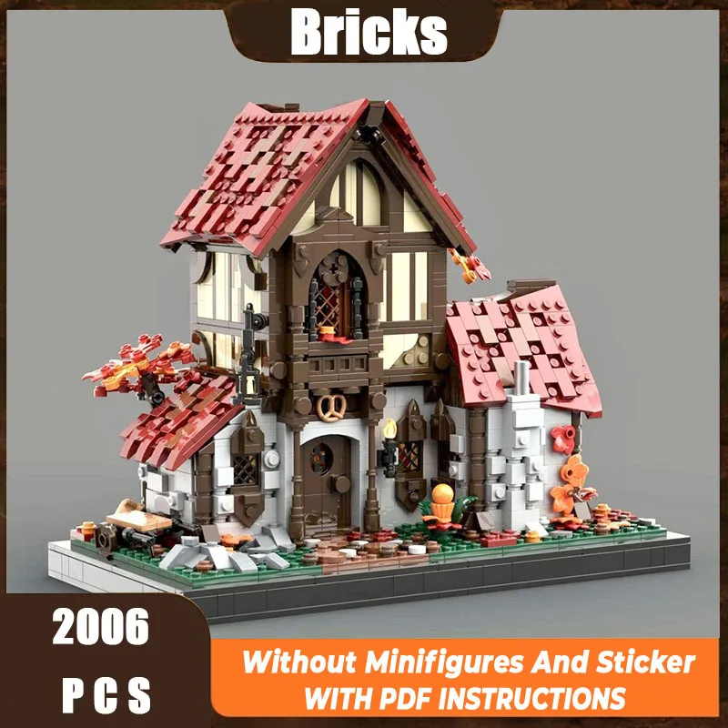 

Новые строительные блоки Moc, средневековая модель архитектуры, городская пекарня, модульные строительные блоки, подарок, детские игрушки, набор для сборки «сделай сам»