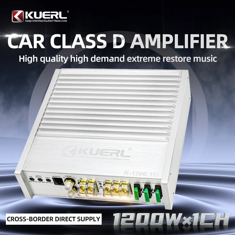 RMS Power 400W*1CH@ 4Ω/750W*1CH@ 2Ω Bridge Output Power 1200W*1CH@2Ω Class D Build-in DSP High Power Monoblock Car Amplifier