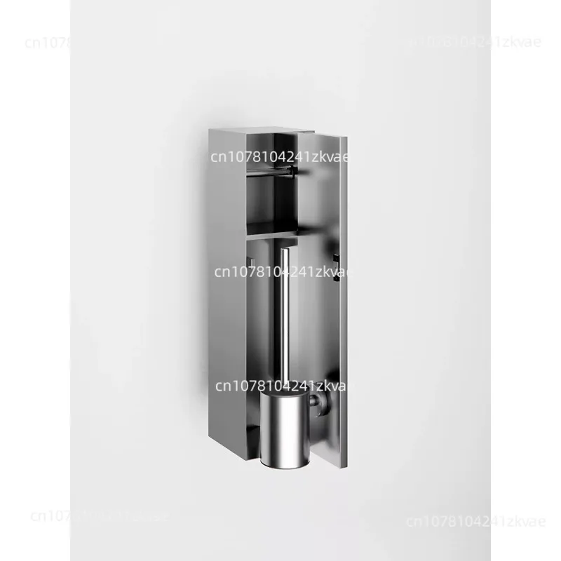Wall Mounted Storage Rack, Stainless Steel Hidden Toilet Brush & Tissue Holder For Hotel