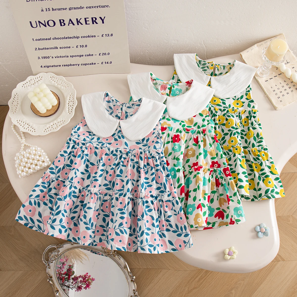

Girls' Dresses Summer Floral Cotton Sleeveless Baby Girls Dress Cute Beach Baby Dress Baby Girl Clothing