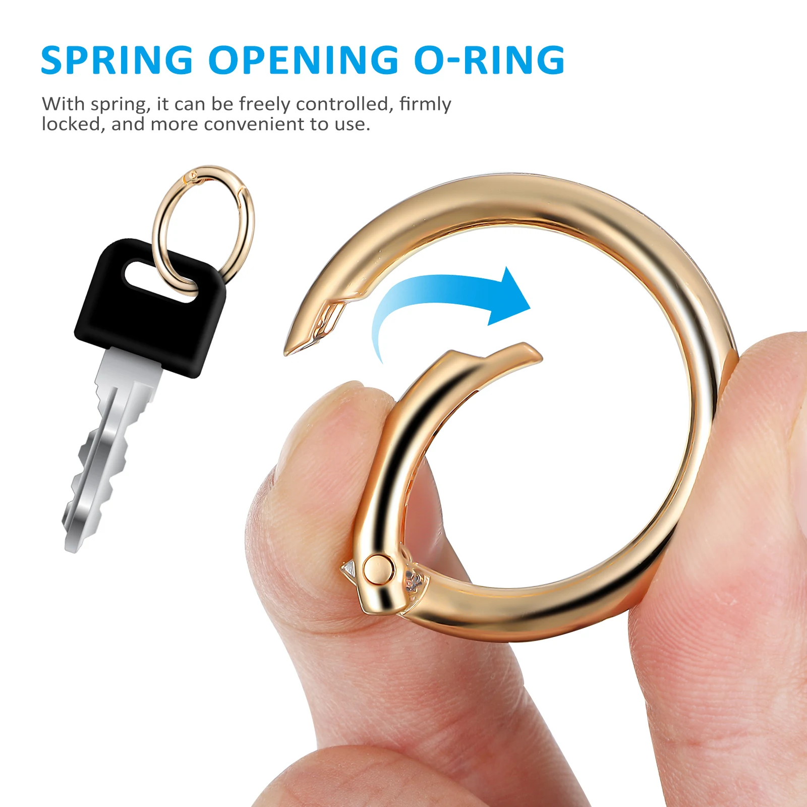 

30 pcs Round Carabiner Metal Clips Durable Glossy Compact Ideal for Bags Purses Handbags Keychains Dog Collars Luggage Straps