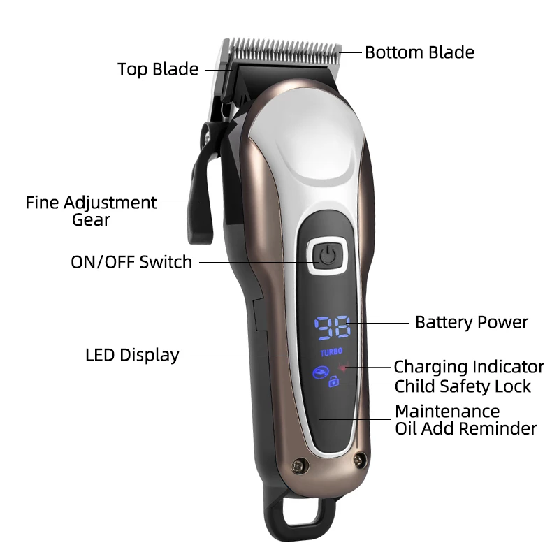 

Wholesale Professional Cordless Hair Trimmers Barber Electric Cutting Machine Shaver Hair Clipper