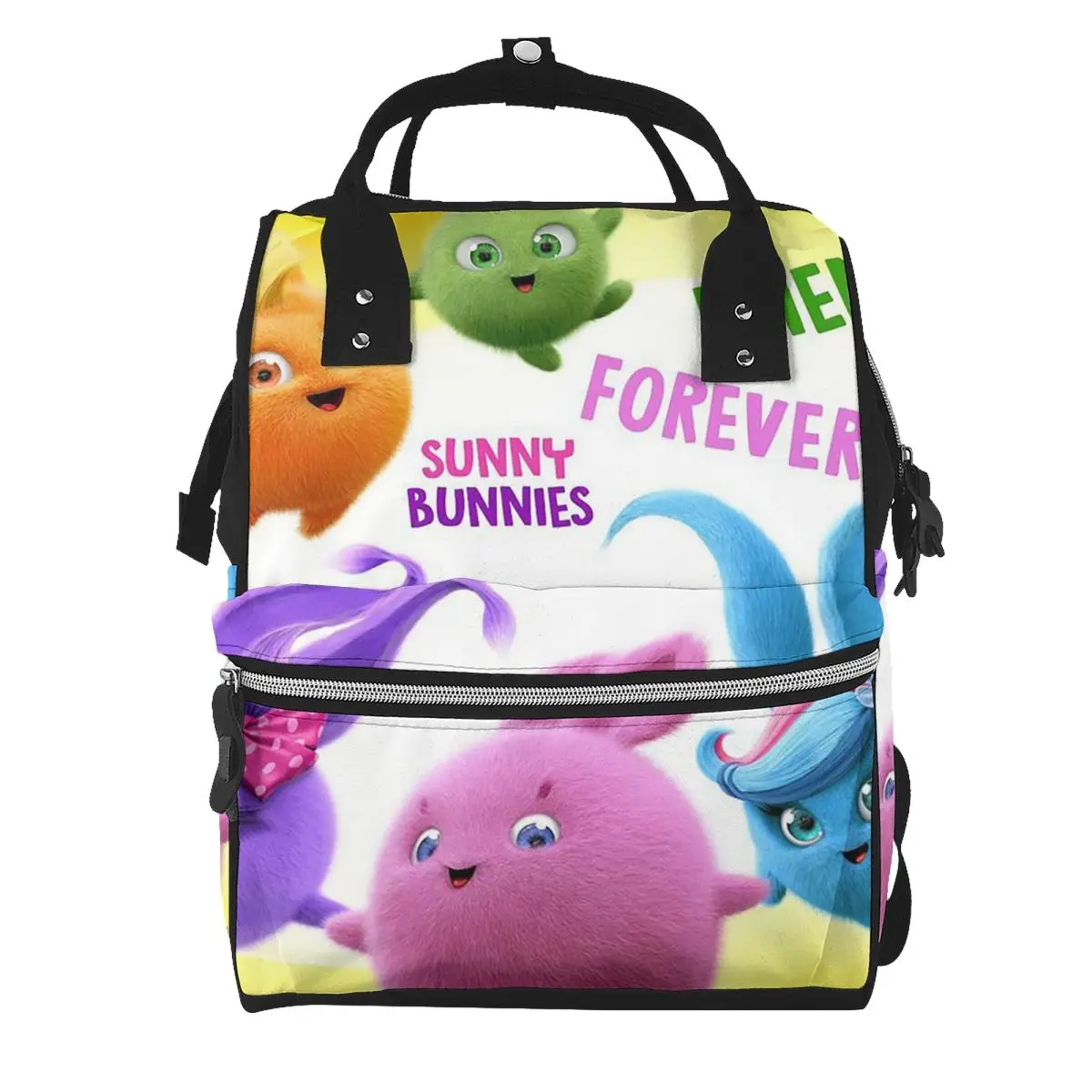 Sunny Bunnies Anime Cartoon Student Backpack School Bag Hiking Travel Daypack for Men Women Bookbag Shoulder Bags
