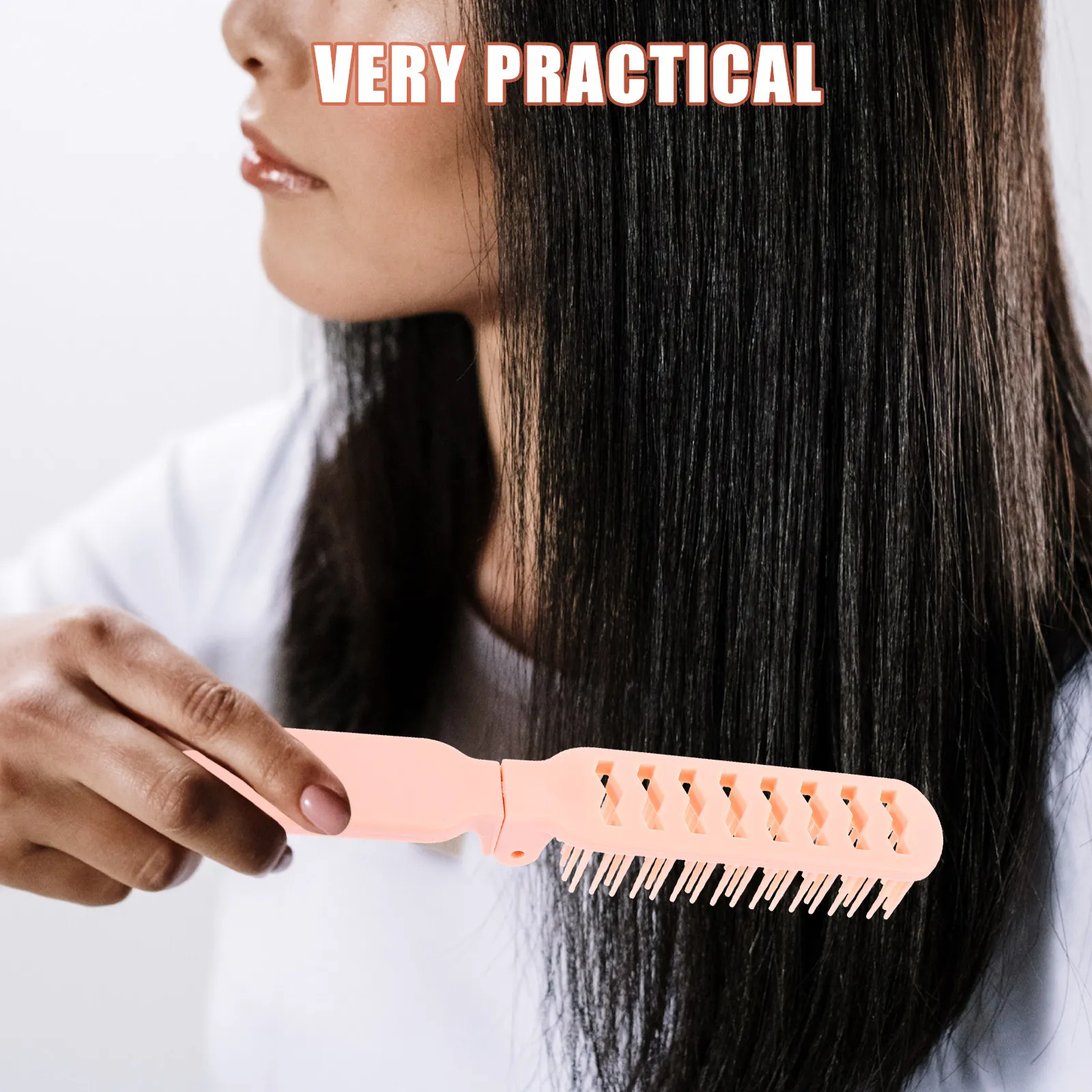 2Pcs Travel Hair Brush Foldable Compact Comb for Women Men Portable Pocket Size Stylish Sleek Design All Hair Types Comfort Grip