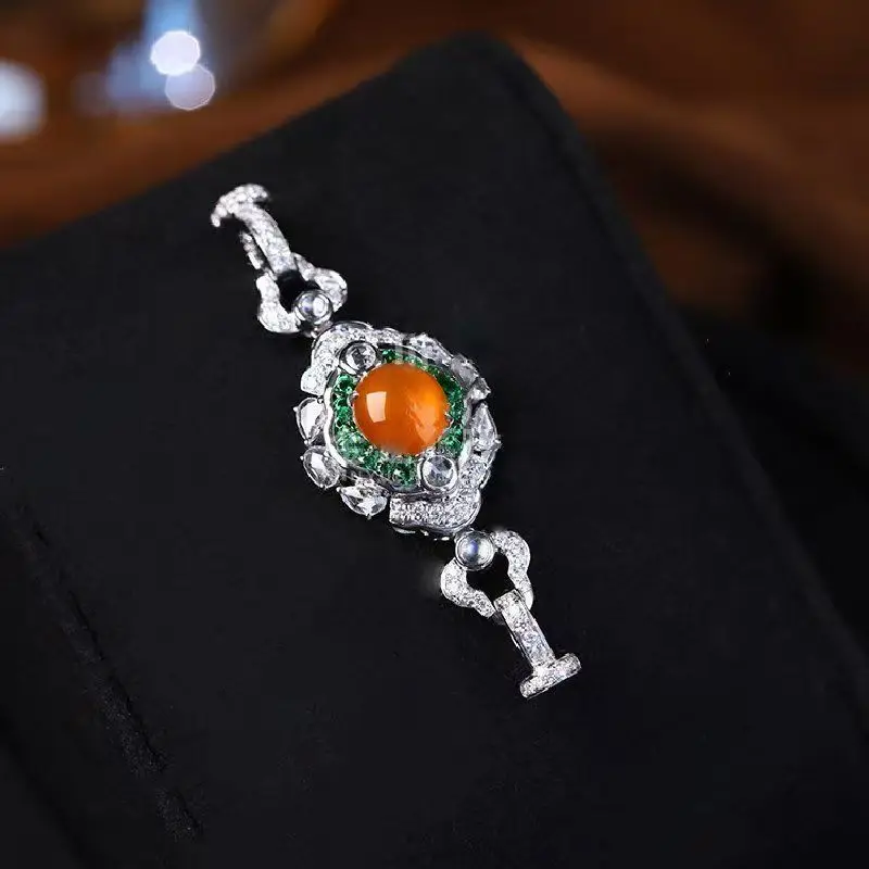 1pieces green  zircon clasp hook necklace connector unique style