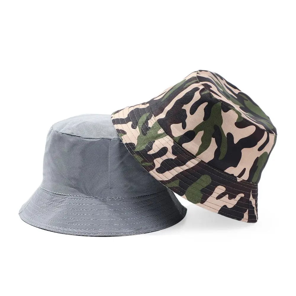 1PCS Camouflage Bucket Hat Wide Brim Visors Foldable Portable Anti-UV Women Men Beach Sun Hat Summer Fisherman Cap