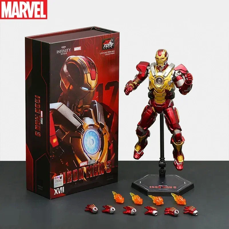 

ZD Toys Marvel Железный Человек MK17 Подлинная модель 7 дюймов Набор фигурок с кронштейном 1/10 Коллекционная модель Украшения Подарки для мальчиков