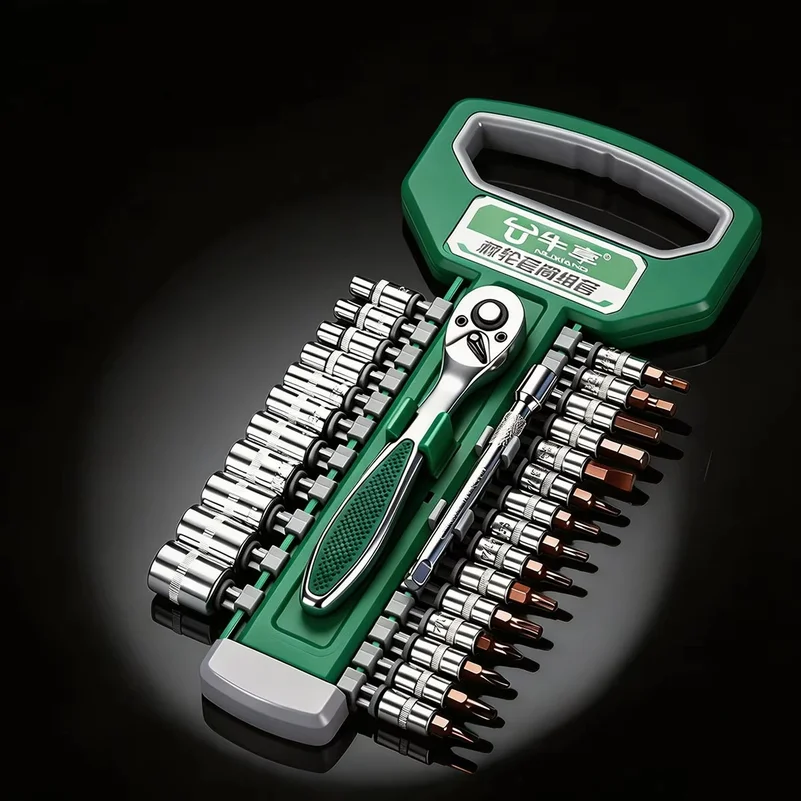 72 Tooth Ratchet Wrench Set 1/4 3/8 Inch Drive Quick Release Reversible Socket Spanner Kit for Auto Motorcycle Mechanical Repair
