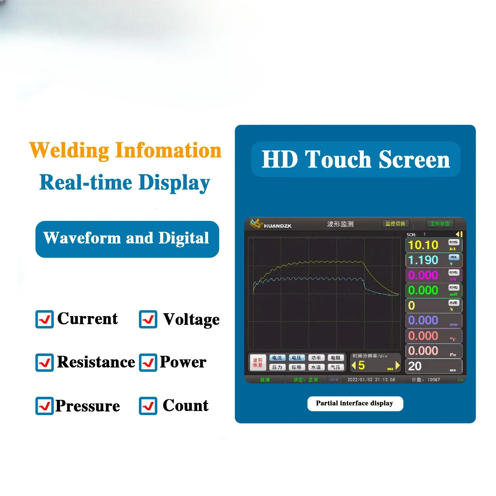 Portable Welding Monitor Detector Analyzer Inverter Spot Welder Weld Leakeageage Data Monitoring Welding Testing Equipment