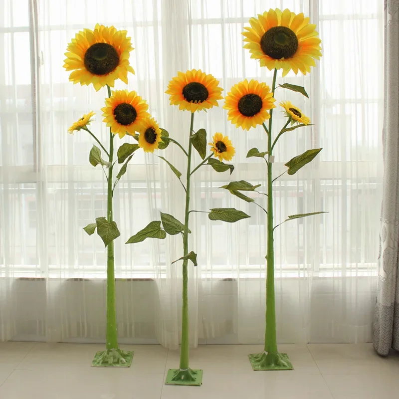 

Wedding Road Flower Sunflower Simulation Flower Single Branch Big Bouquet Living Room Floor to Floor Decorative Flower Decoratio