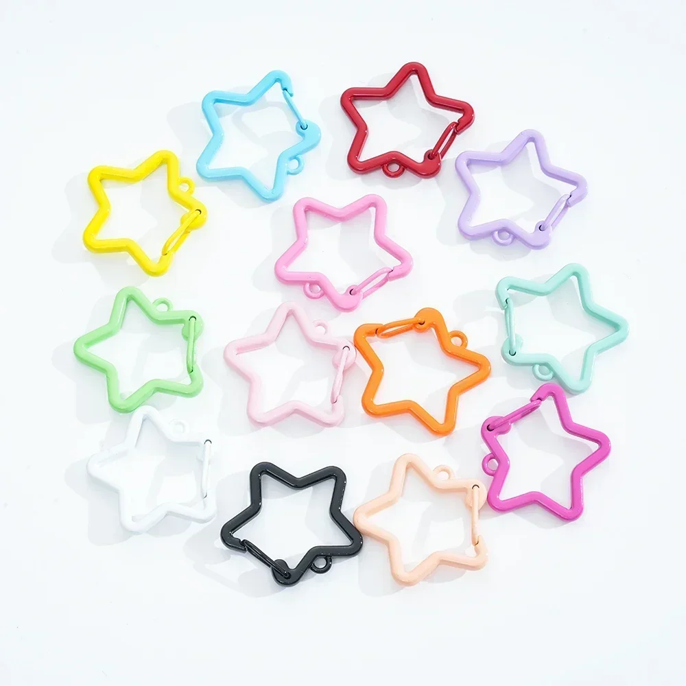 

Five-Pointed Star Colorful Lobster Claw Clasp Hooks DIY Jewelry Bag Buckle Connector Jewelry Keychain Making Accessories