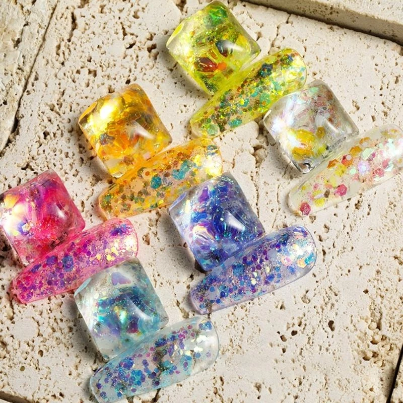 N5KA 18/24 Color Glitter Powder Sequins Luminous Chunky Glitter Sequins for Resin Crafts Filler Art Decor