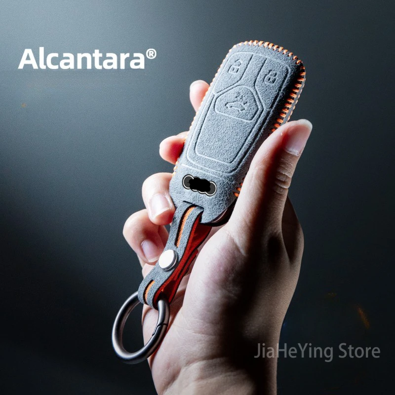 

Alcantara Key Case Cover Shell Fob Suitable for Audi A6l A4l Q5l A3 Q2l A5 A8 Q7 High-end Men's Key Pack Keychain Accessories