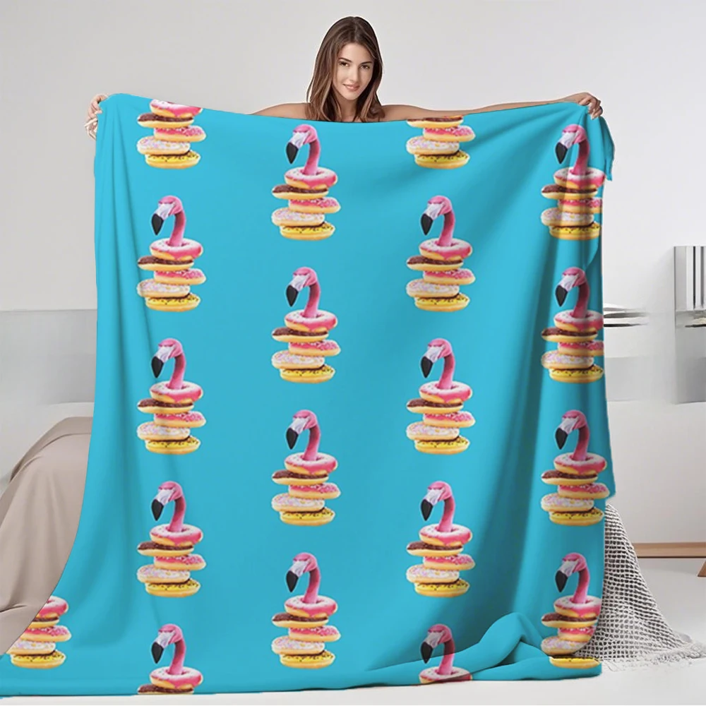 

Flannel Bed Blanket A Famished Flamingo For Office Guest Room Ethnic Tribal Bedcover Eco-friendly Ultra-soft Touch Blankets