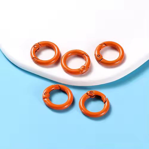 5Pcs/Lot 21 Colors Metal O Ring Spring Clasp Openable Round Carabiner Keychain Clips Hook Dog Chain DIY Jewelry Buckle Connector - Image 22