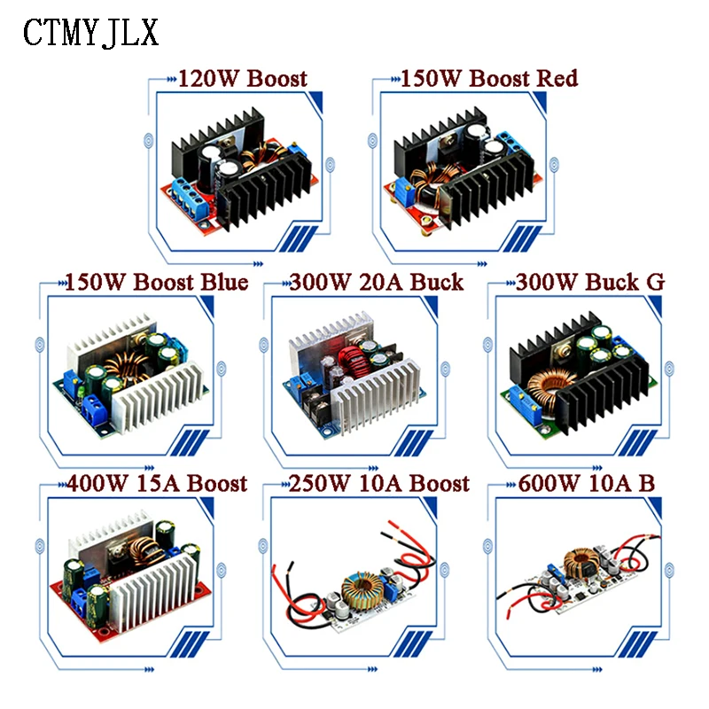 DC-DC Boost Buck Converter Module 120W / 150W / 250W / 9A 300W / 300W 20A / 400W 15A / 600W 10A Step-Down/ Step-Up Power Supply